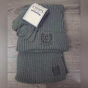 Chaps Boys Knit Beanie, Gloves and Scarf Set NWT